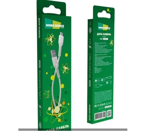 MORE CHOICE (4627151193151) K16a USB (m)-Type-C (m) 1.0м, белый