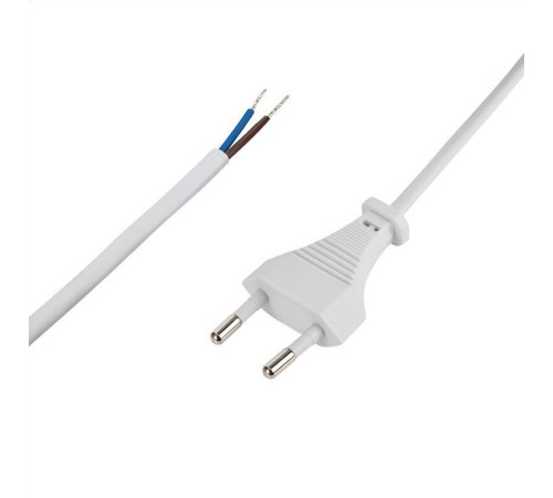 REXANT (11-1147) Сетевой шнур 2х0,75 мм2, 1,8 м белый
