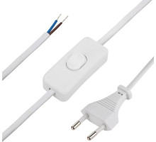 REXANT (11-1133) сетевой шнур с выкл. 2х0,75 мм2, 1.8 м белый