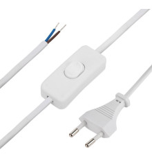 REXANT (11-1133) сетевой шнур с выкл. 2х0,75 мм2, 1.8 м белый