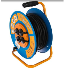 Удлинители GLANZEN EB-30-009, на катушке, с/з, 4 роз- 30м