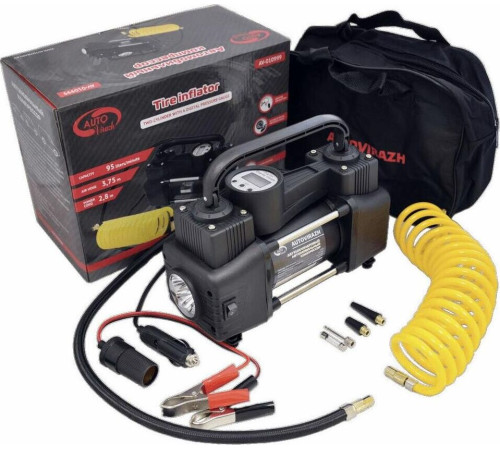 AUTOVIRAZH (AV-010999) двухцилиндровый 95 л/мин с цифровым манометром
