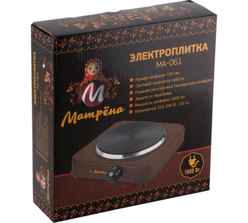 МАТРЁНА МА-061 коричневый однокомфорочная