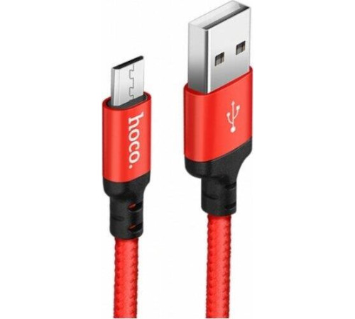HOCO (6957531062851) X14 USB (m)-microUSB (m) 1.0м - красный/черный