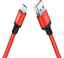 HOCO (6957531062851) X14 USB (m)-microUSB (m) 1.0м - красный/черный