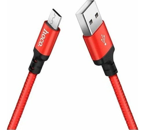 HOCO (6957531062851) X14 USB (m)-microUSB (m) 1.0м - красный/черный