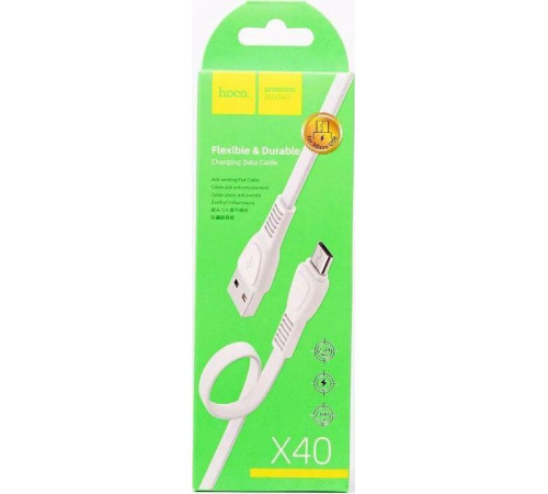 HOCO (6931474711687) X40 USB (m)-microUSB (m) 1.0м - белый