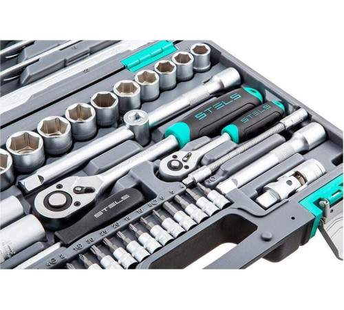 STELS Набор инструментов, 1/2 , 1/4 , CrV, пластиковый кейс 82 предм. 14105