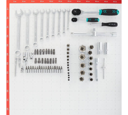 STELS Набор инструментов, 1/2 , 1/4 , CrV, пластиковый кейс 82 предм. 14105