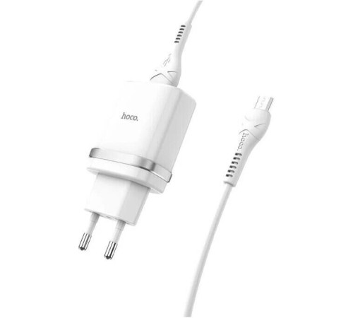 HOCO (6931474716286) C12Qm QC3.0 White + кабель MICRO USB