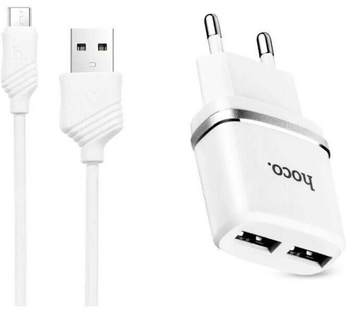 HOCO (6931474716286) C12Qm QC3.0 White + кабель MICRO USB