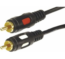 REXANT (17-0146) ШНУР 2 RCA - 2 RCA, ДЛИНА 5 МЕТРОВ, ЧЕРНЫЙ (GOLD)