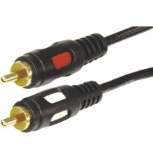 REXANT (17-0146) ШНУР 2 RCA - 2 RCA, ДЛИНА 5 МЕТРОВ, ЧЕРНЫЙ (GOLD)