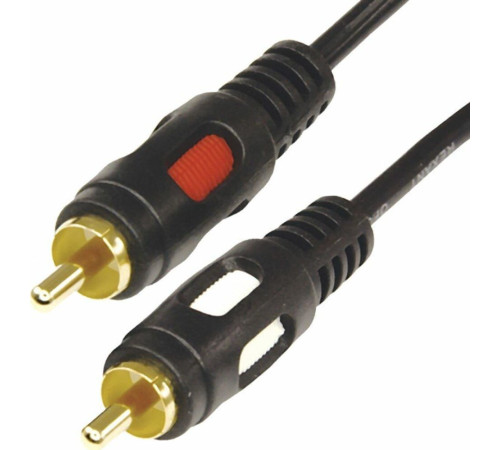 REXANT (17-0146) ШНУР 2 RCA - 2 RCA, ДЛИНА 5 МЕТРОВ, ЧЕРНЫЙ (GOLD)