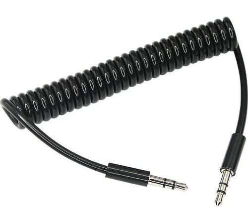 REXANT (18-4010) АУДИОКАБЕЛЬ AUX 3.5 ММ ШНУР СПИРАЛЬ 1 М ЧЕРНЫЙ
