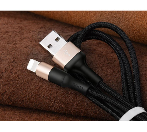 HOCO (6957531080183) X26 USB (m) - 8 Pin (m) 1.0m - черный/золотой