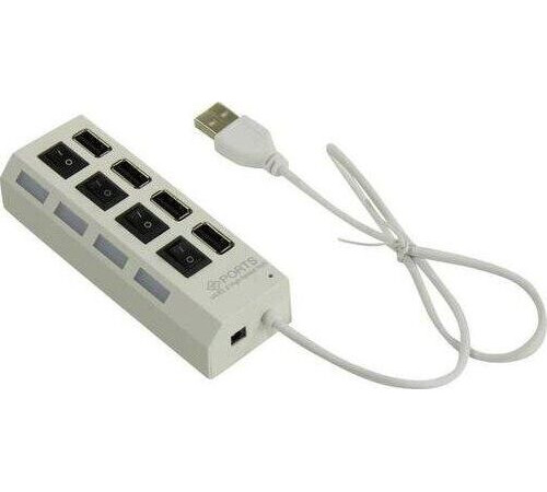 SMARTBUY (SBHA-7204-W) USB 2.0 хаб 4 порта - белый