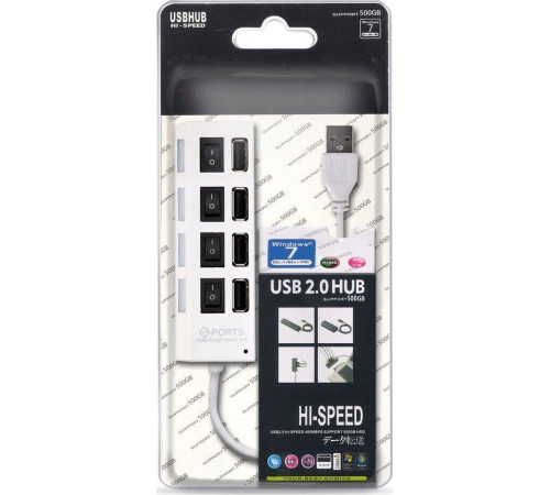 SMARTBUY (SBHA-7204-W) USB 2.0 хаб 4 порта - белый