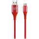SMARTBUY (iK-3112ERG red) Type C кабель в рез.оплет. Gear, 1м - красный