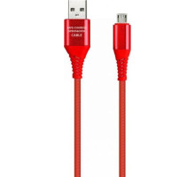 SMARTBUY (iK-3112ERG red) Type C кабель в рез.оплет. Gear, 1м - красный