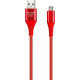 SMARTBUY (iK-3112ERG red) Type C кабель в рез.оплет. Gear, 1м - красный