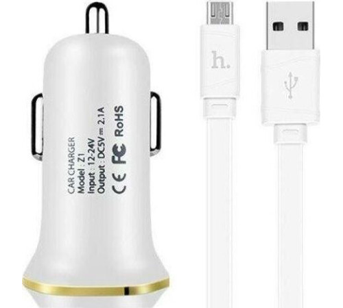 HOCO (6957531040194) Z1 2USB 2.1A MicroUSB белый