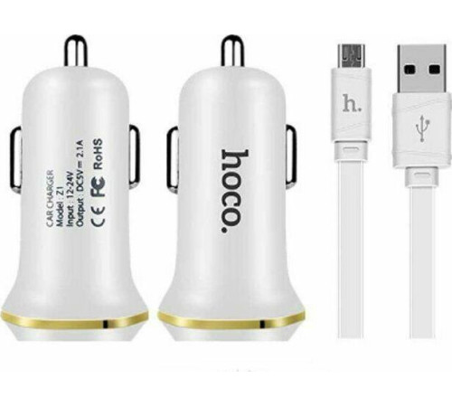 HOCO (6957531040194) Z1 2USB 2.1A MicroUSB белый