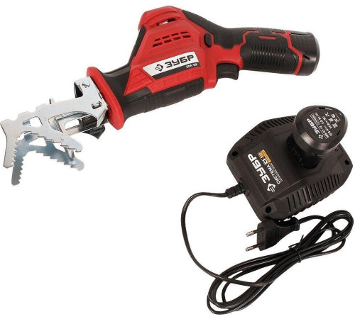 ЗУБР СПЛ-125-22 12В, 2 АКБ (2Ач), в коробке, пила сабельная