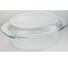 ЗАБАВА РК-510 Овальная кастрюля с крышкой из термостойкого стекла 3,7л