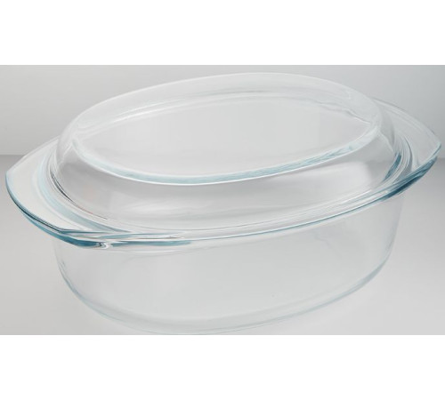 ЗАБАВА РК-510 Овальная кастрюля с крышкой из термостойкого стекла 3,7л
