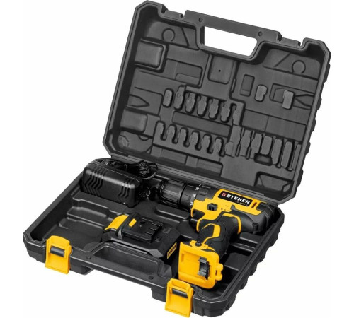 Дрель STEHER CD-200-1 20В, 1 АКБ (2Ач), в кейсе, дрель-шуруповерт