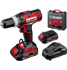 ЗУБР ДШЛ-145-22 14.4В, 2 АКБ (2Ач), в кейсе, дрель-шуруповер,Мастер.