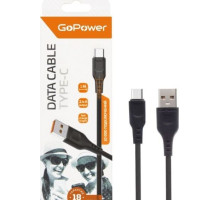 GOPOWER (00-00018566) Кабель GP01T USB (m)-Type-C (m) 1.0м 2.4A черный