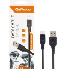 GOPOWER (00-00018566) Кабель GP01T USB (m)-Type-C (m) 1.0м 2.4A черный