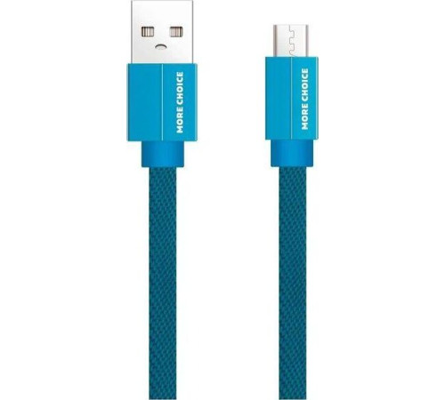 MORE CHOICE (4627151194523) K20m USB 2.1A для micro плоский USB - 1м Blue