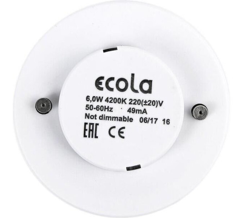 ECOLA T5DV60ELC LIGHT GX53/6W/4200K матовая