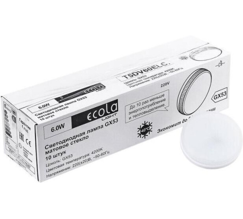 ECOLA T5DV60ELC LIGHT GX53/6W/4200K матовая