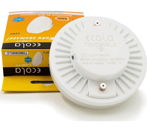 ECOLA T5MD80ELC LIGHT GX53/8W/6400K матовая