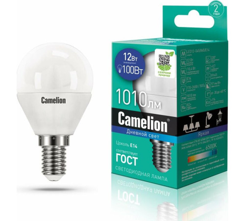 CAMELION (13697) LED12-G45/865/E14/12Вт