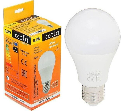 ECOLA TK7V92ELY LIGHT CLASSIC LED ECO 9,2W/A60/E27/4000K