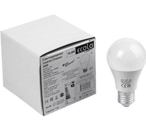 ECOLA TK7V12ELC LIGHT CLASSIC LED 12W/A60/E27/4000K