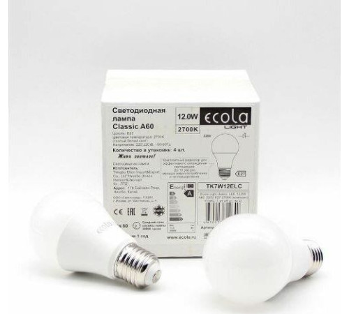 ECOLA TK7V12ELC LIGHT CLASSIC LED 12W/A60/E27/4000K