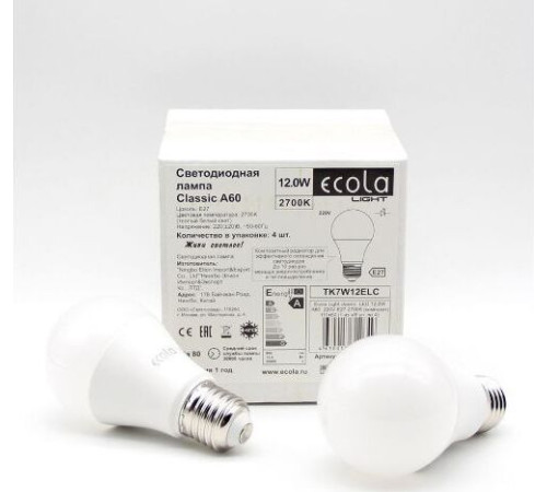 ECOLA TK7V12ELC LIGHT CLASSIC LED 12W/A60/E27/4000K