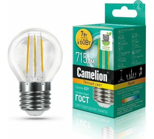 CAMELION (13457) LED7-G45-FL/830/E27