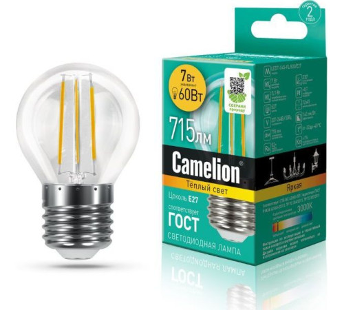 CAMELION (13457) LED7-G45-FL/830/E27