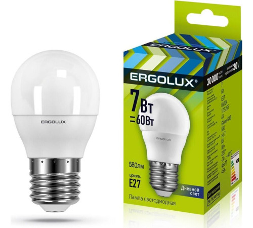 ERGOLUX (12877) LED-G45-7W-E27-6K