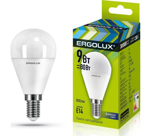 ERGOLUX (13175) LED-G45-9W-E14-6K