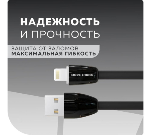 MORE CHOICE (4627151191393) AC22i 2USB 2.4A для 8-pin Black