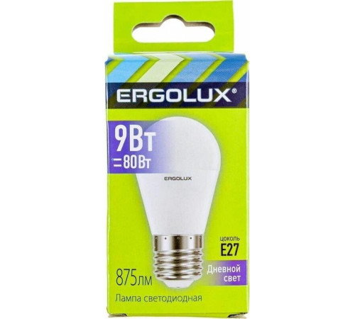 ERGOLUX (13178) LED-G45-9W-E27-6K