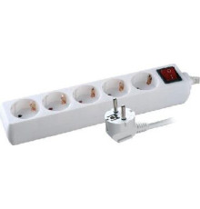 Удлинители электрические VOLSTEN S 5X1,5-ZDV (э/удл., земля, выключ, 5 гн. 1,5 м., 16А, 3500 Вт.)